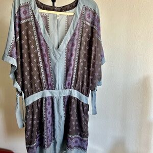 Free People Elegant Top in Purple and Gray
